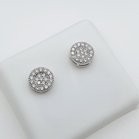 - "925 Sterling Silver Plated CZ Earrings, INUS1BR174 - Picture 2 of 9